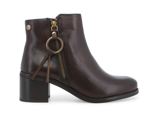 Melluso Donna Stivaletto Classico con 2 Zip Tomaia Pelle Marrone K36052-238219